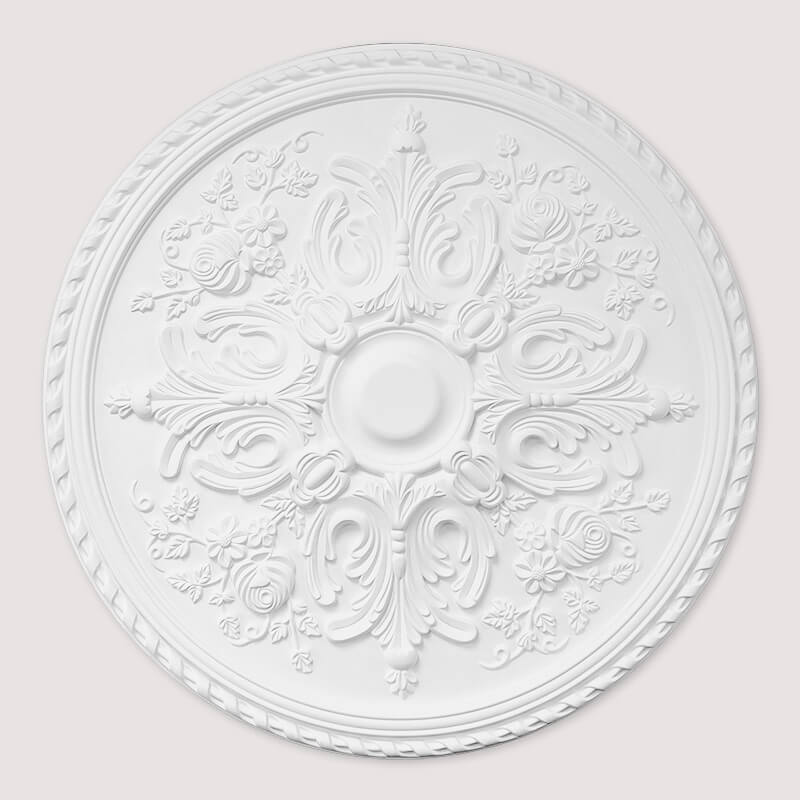 Lightweight Polyurethane Ornate Decorative Ceiling Rose - Regal Rose Bud 82cm