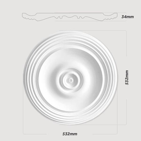 Concentric Ceiling Rose – Acqua Increspata